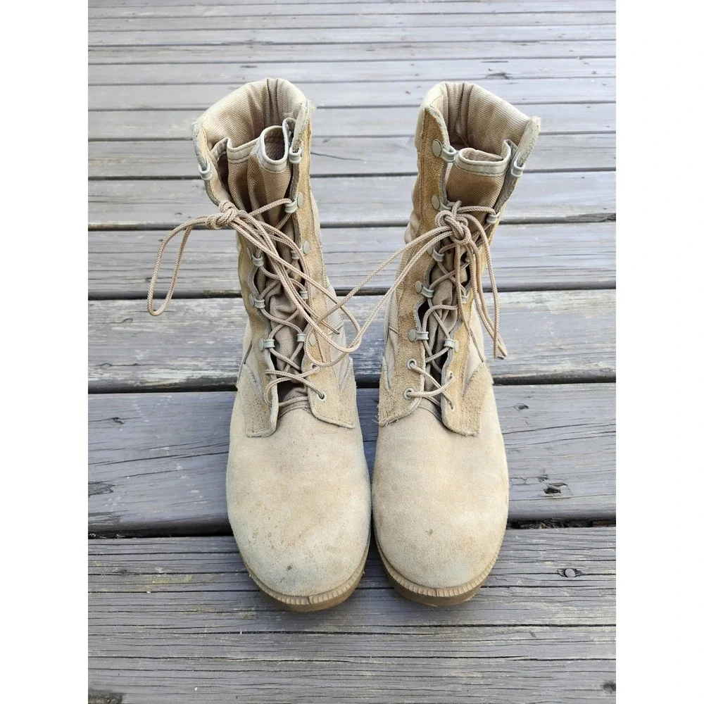 Ro-Search Military Combat Boots Tan Suede‎ Canvas Tactical US Army 10.5W
